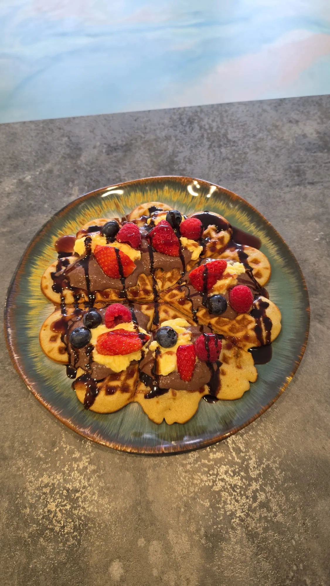 Süße Waffel mit Schokolade